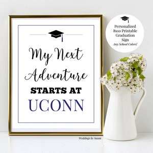My Next Chapter/Adventure Begins Printable 8x10 Graduation Sign, Any School Colors, Personalized, Class of 2024, High School or College image 7