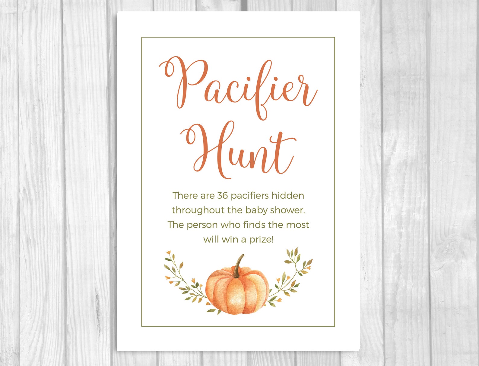 Pacifier Hunt 5x7, 8x10 Printable Baby Shower Game, Find 36 Hidden ...