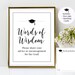 Words of Wisdom 8x10 Graduation Party Printable Sign and Matching Advice Cards - Class of 2022 - High School or College - Instant Download