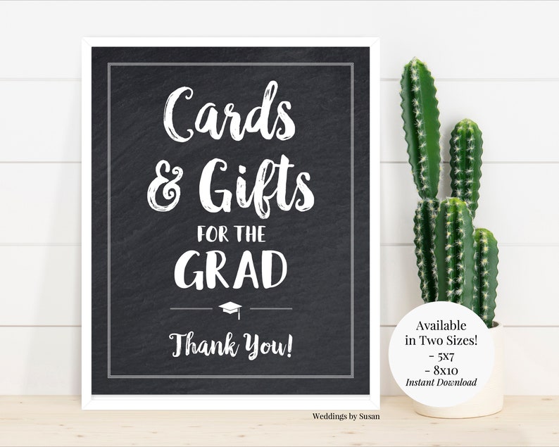 Graduation Party 5x7 8x10 Printable Chalkboard Sign Cards - Etsy