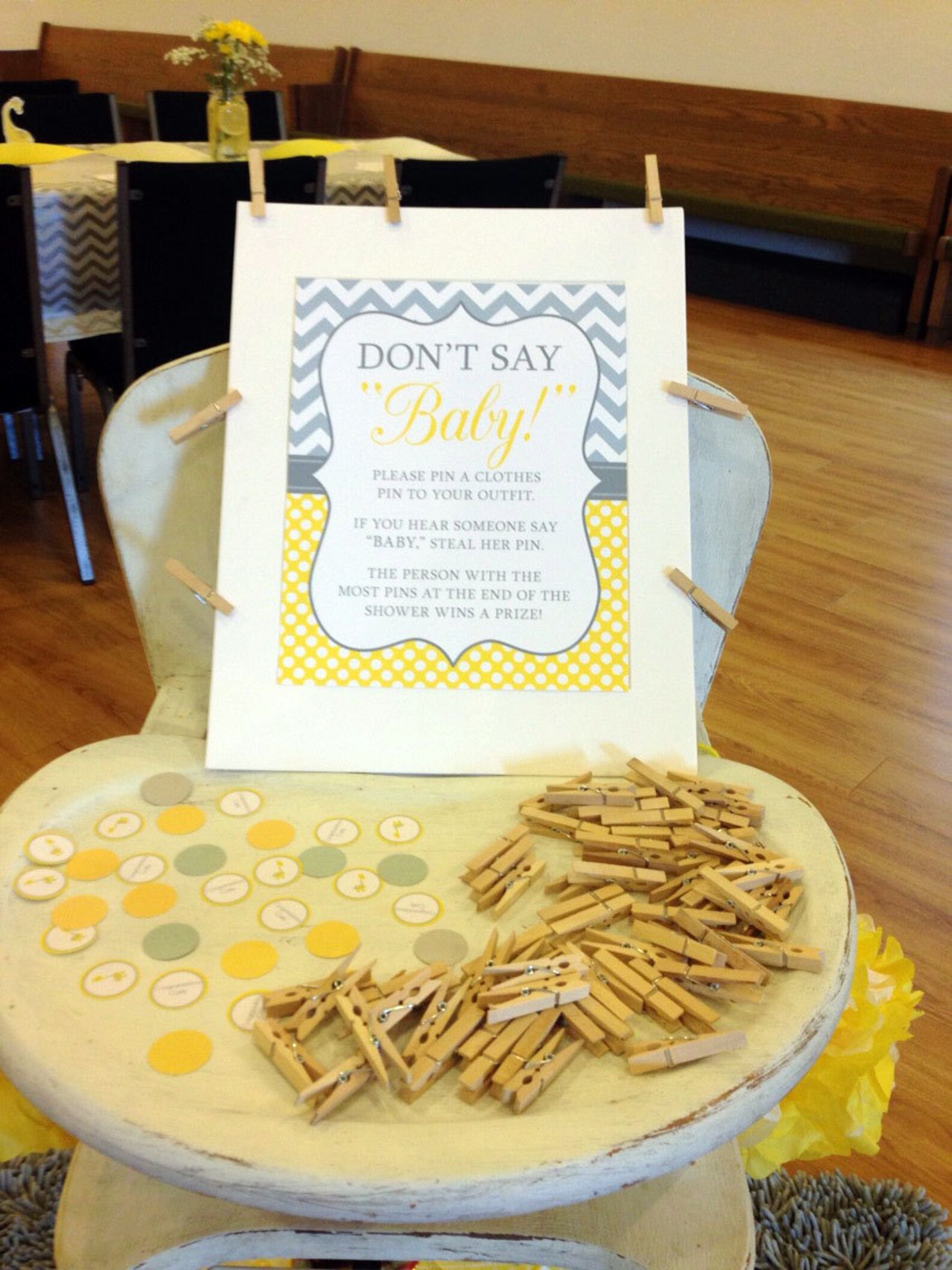 Don't Say Baby 8x10 Clothes Pin Game or Pacifier Necklace Etsy