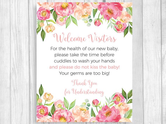 Do Not Kiss Baby 5x7 8x10 Printable Newborn Baby Hospital Etsy