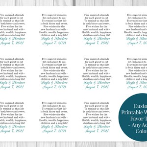 Custom Printable Sheet of Personalized Jordan Almond Poem - Etsy
