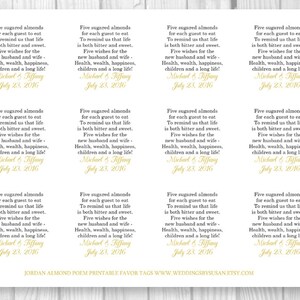 Custom Printable Sheet of Personalized Jordan Almond Poem - Etsy