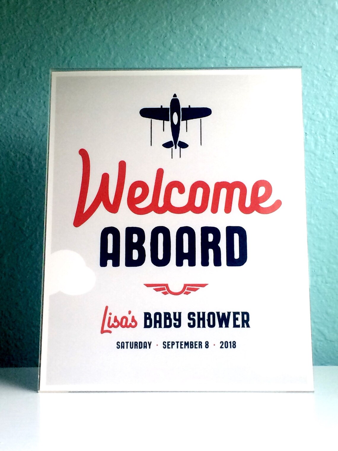 Welcome Aboard Custom Personalized Printable Airplane Baby | Etsy