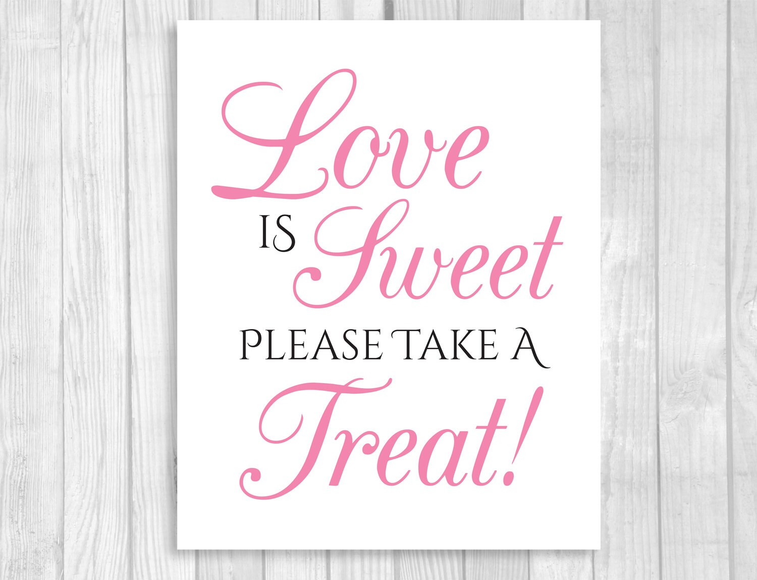 Love is Sweet Take A Treat 5x7 8x10 Printable Wedding or | Etsy