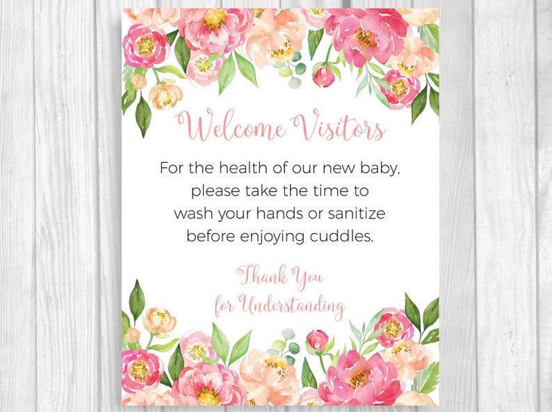 Please Wash Hands 5x7 8x10 Printable Meet And Greet Baby Etsy