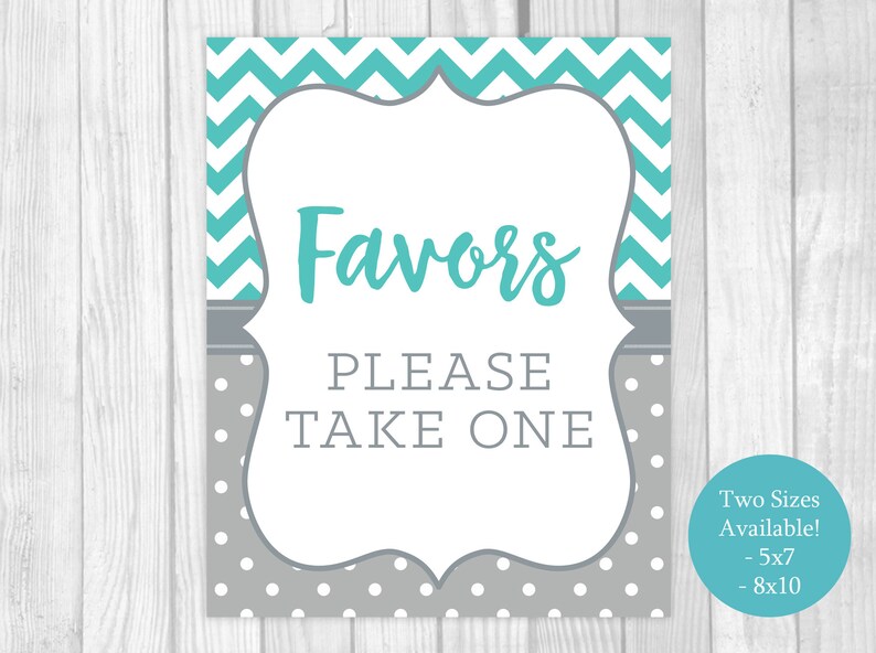 Favors Please Take One Printable 5x7 8x10 Baby Shower Bridal | Etsy
