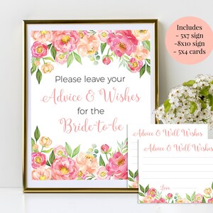 Please Leave Your Advice and Wishes 5x7 8x10 Printable Bridal - Etsy