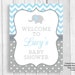 Custom Personalized Printable Light Blue and Gray Elephant - Etsy