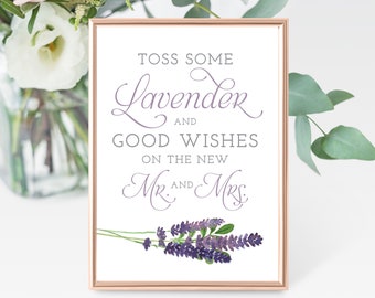 Printable 5x7, 8x10 Lavender and Good Wishes for the New Mr. & Mrs. Lavender Toss Wedding Sign - Purple and Lavender - Instant Download