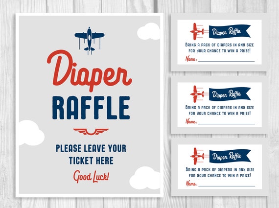 Diaper Raffle 8x10 Printable Sign and Sheet of 3x5 Raffle - Etsy
