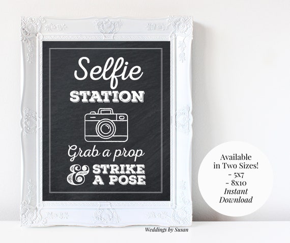 Selfie Station 5x7 8x10 Printable Graduation Party Chalkboard - Etsy