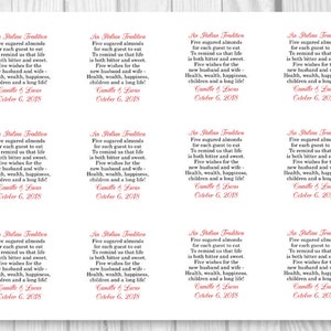 Custom Printable Sheet of Personalized Jordan Almond Poem - Etsy