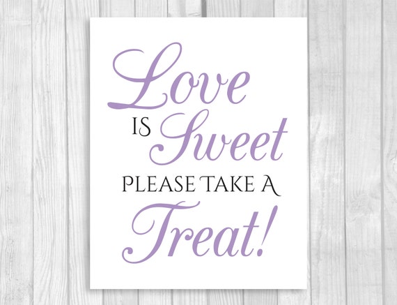 Love is Sweet Take A Treat 5x7 8x10 Printable Wedding or | Etsy