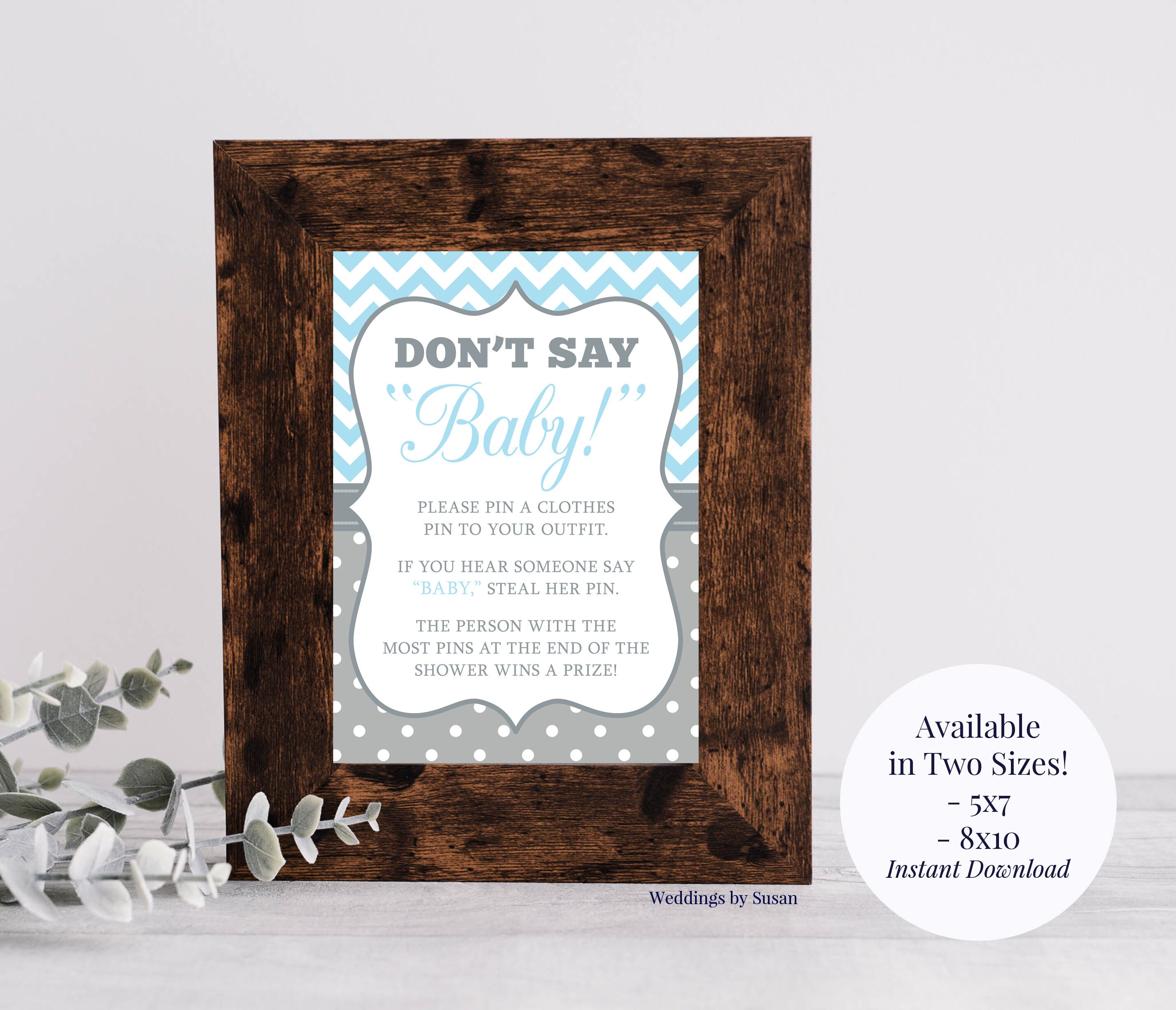 Don't Say Baby 5x7 or 8x10 Printable Clothes Pin - Etsy