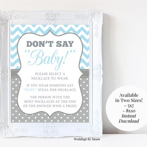 Don't Say Baby 5x7 or 8x10 Printable Boy's Baby - Etsy