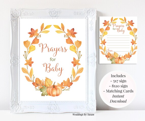 Prayers for Baby 5x7 8x10 Printable Boy's Baby Shower - Etsy