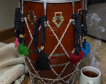 HAHAPA Handgjord Brun Punjabi Bhangra Dhol-trumma, Mangoträ, med Vadderad Väska