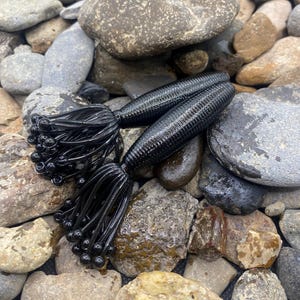 3” Umbrella Bomb Grub Hand Poured Soft Plastic (8 Pack) Smallmouth, Largemouth Bass Fishing Lure Solid Tube Soft Bait