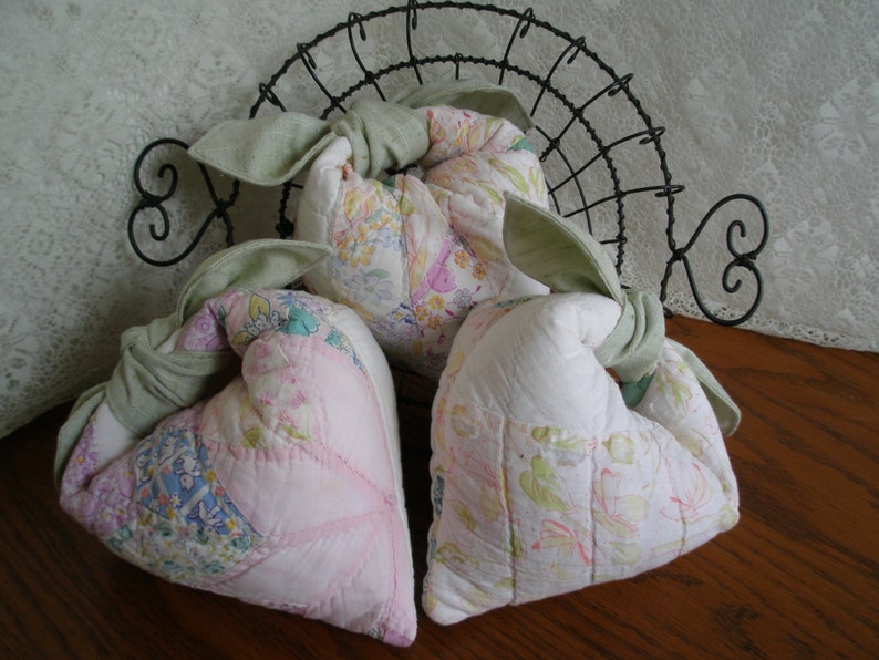 Old Quilt Dried Lavender Heart Sachet Patchwork Quilt Sachet Etsy