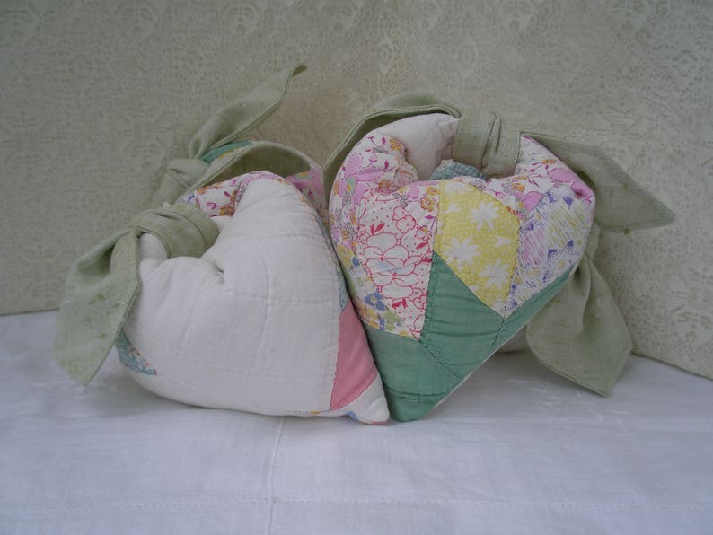 Old Quilt Dried Lavender Heart Sachet Patchwork Quilt Sachet Etsy