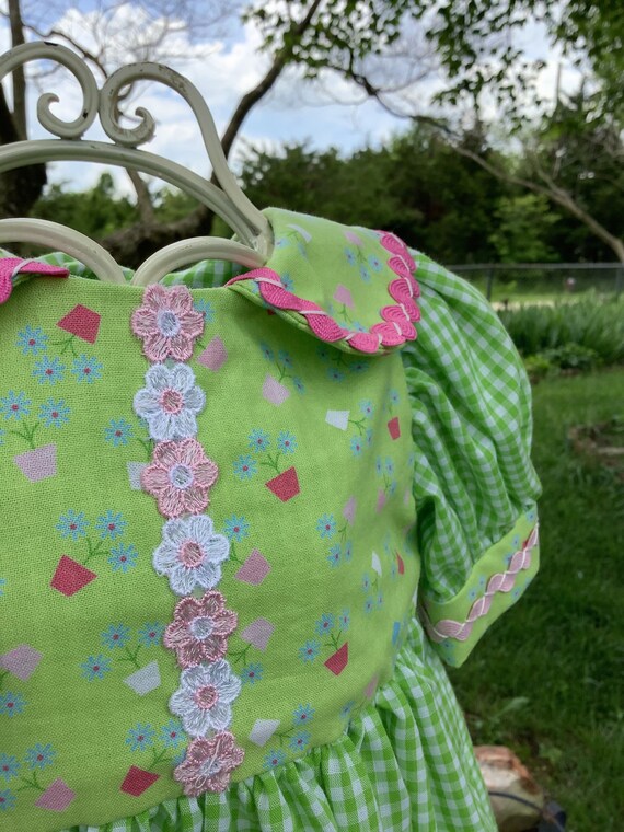 pink and green gingham dress COLLUSION gingham seersucker trapeze midi sundress in pink and green