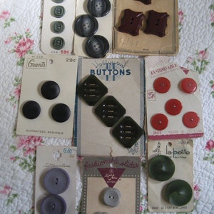 Vintage Buttons on Original Cards Unusual Buttons 9 Cards