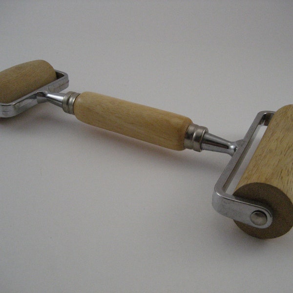 Dual Pizza Dough Pastry Roller Vintage Wooden roller Cooking & Crafts roller