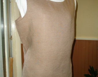 Linen Tank Top Mocha Brown XL