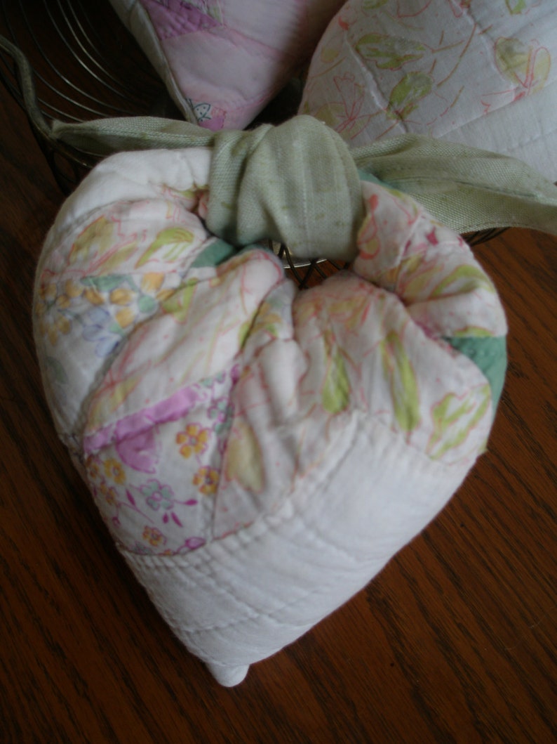 Old Quilt Dried Lavender Heart Sachet Patchwork Quilt Sachet Etsy