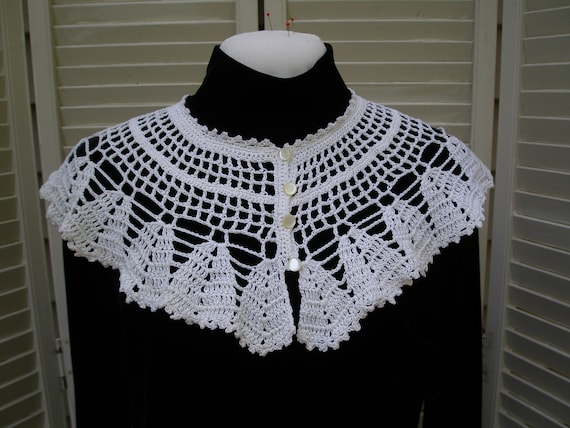 Crochet Lace Embroidered Collar RBG Dissent Colla… - image 1