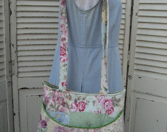 Vintage Quilt Patchwork Handbag Spring Quilted Purse Pastel  Patchwork