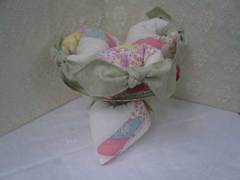 Old Quilt Dried Lavender Heart Sachet Patchwork Quilt Sachet Etsy