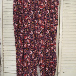 1990&#39;s Navy, Red Vintage Rayon Pants Liz Claiborne Breezy Cool Pants Size XL Granny Core Cottage Core