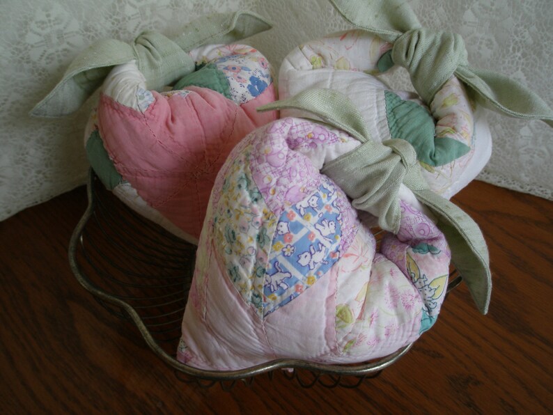 Old Quilt Dried Lavender Heart Sachet Patchwork Quilt Sachet Etsy