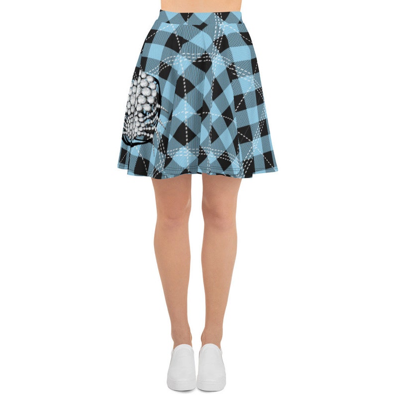 Baby Blue Plaid Skirt With Glitzy Spider XS3XL Etsy
