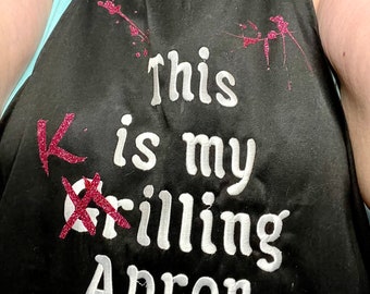 Slay with K/Grilling Embroidered Apron, Funny!