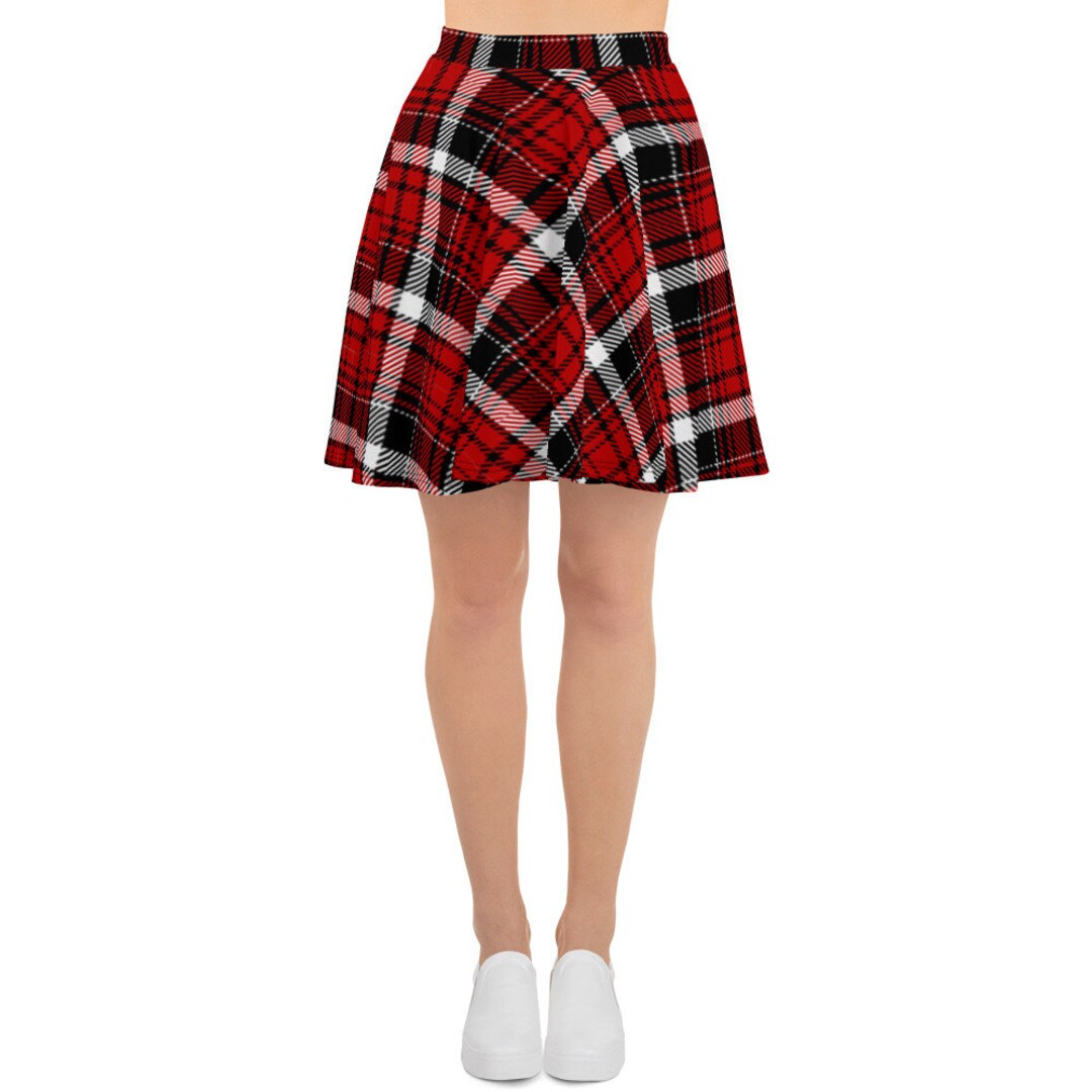 Red Plaid Preppy School Girl Skirt XS-3XL - Etsy