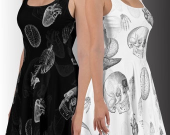 Black & White Anatomy Skater Dress