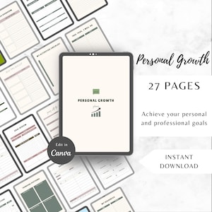 Planer für persönliches Wachstum, Printables für persönliches Wachstum, Arbeitsbuch für persönliches Wachstum, Handbuch für persönliche Entwicklung, Planer für positive Mindset