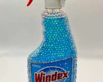 Hand decorated blinged Boijee Windex bottle