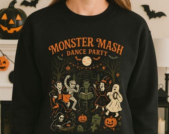 Camiseta Monster Mash / Sudadera vintage Monster Mash / Suéter de Halloween de monstruos / Camiseta de Halloween de temporada espeluznante / Regalo de Halloween