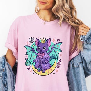 Pastel Goth Shirt | Kawaii Bat T Shirt | Cute Bat Prince Whimsigoth Shirt | Pastel Goth Aesthetic T Shirt | Summerween Shirt for Beach Party