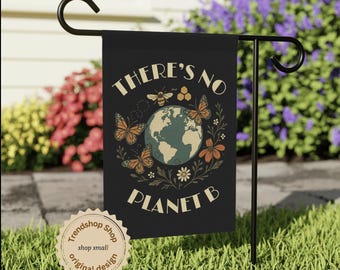 Bandera de jardín del Día de la Tierra / Bandera de casa "No hay planeta B" / Bandera de patio "Salvemos a la Madre Tierra"