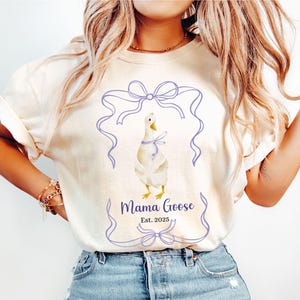 Custom Mama Goose Shirt | Personalized Mother Goose TShirt | Silly Goose Shirt for New Mom | Custom T Shirt for Mom to Be | Goose Mama Tee