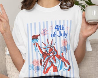 Camiseta de la Estatua de la Libertad del 4 de julio / Camiseta del Día de la Independencia de Estados Unidos de 1776