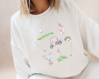 Sudadera de golf, regalos de golf, lindo suéter de golf, camisa de torneo de golf para mujer, ropa de golf, ropa preppy, regalo de cumpleaños de mamá