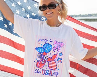 Camiseta Coquette del 4 de julio / Camiseta patriótica del Día de la Independencia / Camiseta bohemia del 4 de julio de EE. UU. / Camiseta de fiesta en EE. UU.