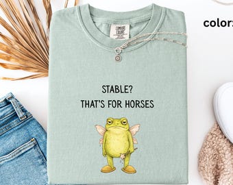 Camiseta divertida de rana / Camiseta de salud mental / Camiseta de humor desquiciado para caballos / Camiseta con meme de rana